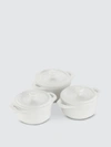 Staub 3-piece Mini Round Cocotte Set In Matte White