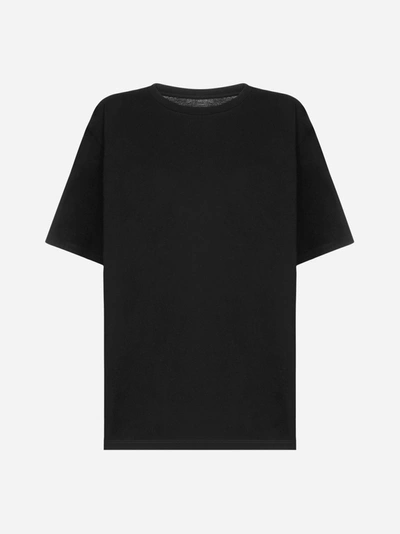Mm6 Maison Margiela T-shirt In Cotone Con Stampa Explanation Sul Retro In Black