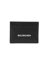 Balenciaga Cash Leather Card Case In Black White