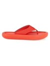 Stella Mccartney Logo-debossed Rubber Flatform Flip Flops In Grenadine