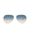 Isabel Marant Naya 61mm Aviator Sunglasses In White