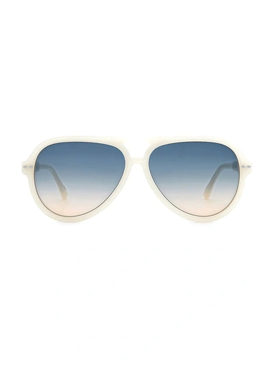 Isabel Marant Naya 61mm Aviator Sunglasses In White