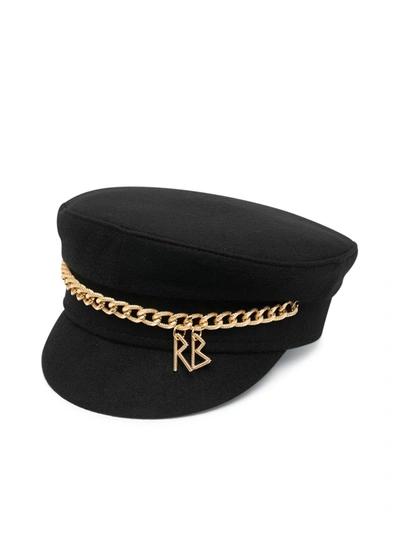 Ruslan Baginskiy Chain-detail Baker Boy Hat In Black
