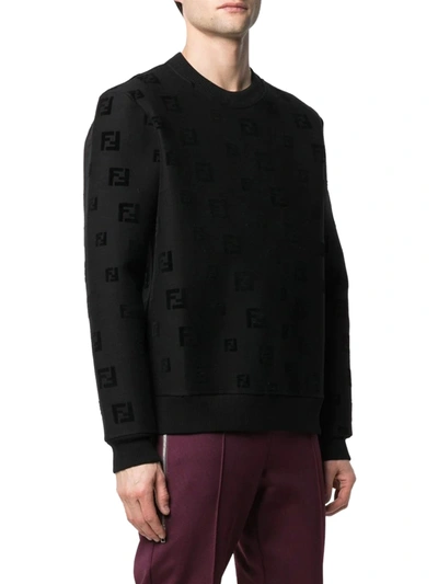 Fendi Ff Sweatshirt In Black Chenille