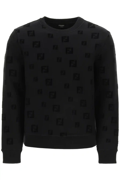Fendi Ff Sweatshirt In Black Chenille
