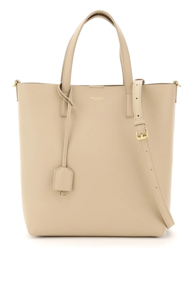 Saint Laurent North/south Toy Leather Shopping Bag In Beige