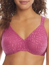 Olga Sheer Leaves Minimizer Bra In Red Velvet