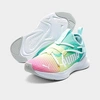 Puma Big Girls Rainbow Softride Rift Rainbow Slip-on Running Sneakers From Finish Line In Blue Glow/ White/green Glimmer