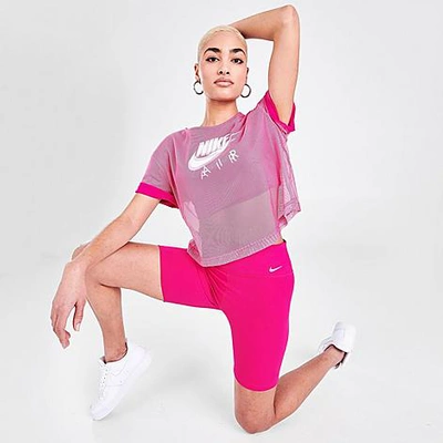 Nike Women's One Mid-rise 7 Inch Bike Shorts In Fireberry