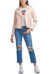 Levi's Faux Leather Moto Jacket In Shell Pink
