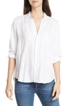Frank & Eileen Eileen Tattered Denim Shirt In Faded Grey