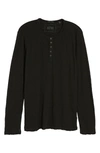 Atm Anthony Thomas Melillo Slub Jersey Destroyed Wash Henley In Black