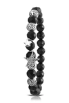 LOIS HILL STERLING SILVER 8MM ONYX STRETCH STAR BRACELET,651799410923