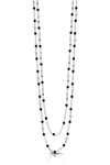 LOIS HILL STERLING SILVER ONYX 2 STRAND PENDANT NECKLACE,651799411111