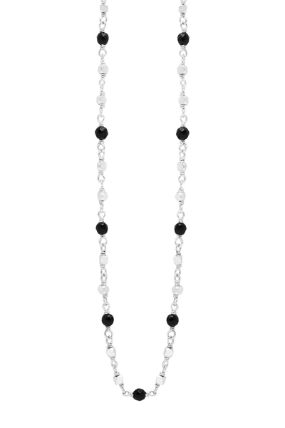 Lois Hill Sterling Silver 4mm Onyx Wrap Necklace In Black / Silver