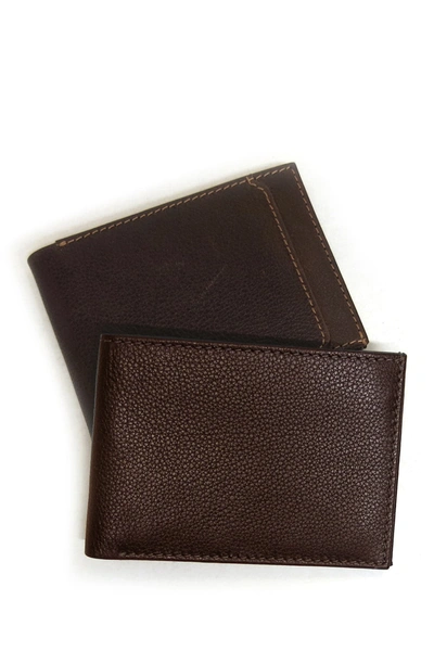 Boconi Leather Slimster Wallet In Cognac