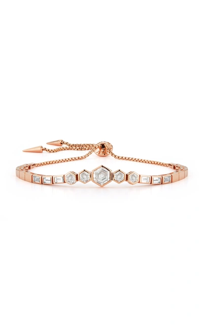 Jemma Wynne 18k Rose Gold Prive Luxe Hexagon Diamond Slider Bracelet