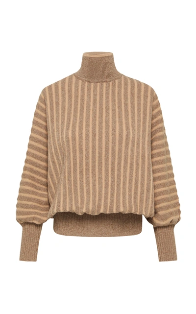 Alãmais Ribbed Batwing Wool Sweater In Neutral