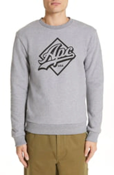 A.p.c. Designer Sherman Logo Sweatshirt In Gris