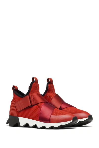 Sorel Kinetic Lite Strap Sneaker In Red Dahlia