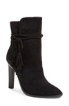 Joie Chap Suede Bow Ankle Bootie In Black