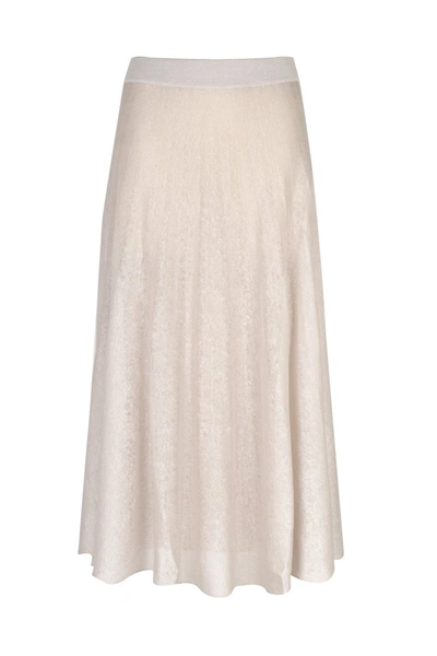 Agnona High-waisted Skirt In White