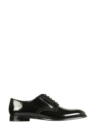 Dolce & Gabbana Michelangelo Patent-leather Derby Shoes In Black