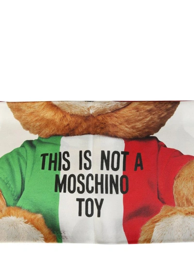 Moschino Scarf With Italian Teddy Bear Print In Multicolour