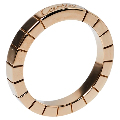 Pre-owned Cartier Lani&eacute;res 18k Rose Gold Ring Size 49
