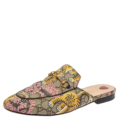 Pre-owned Gucci Multicolor Canvas Princeton Horsebit Mules Sandals Size 41