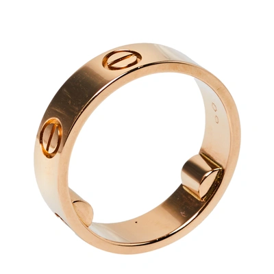 Pre-owned Cartier Love 18k Rose Gold Ring Size 58
