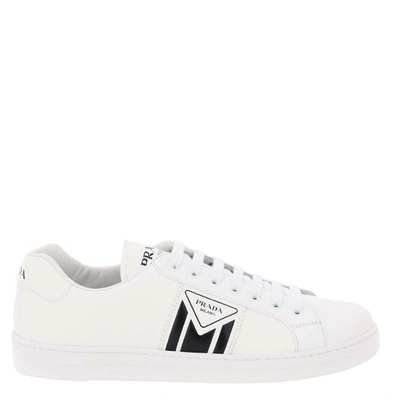 Pre-owned Prada White New Avenue Leather Trainers Size Eu 41 Uk 7