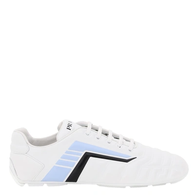 Pre-owned Prada White/grey Rev Leather Sneakers Eu 36 In Multicolor