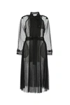 Red Valentino Point D'esprit Tulle Double-breasted Trench Coat