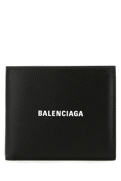 Balenciaga Cash Logo-print Calfskin Wallet In Multicolor