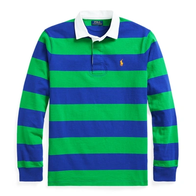 Ralph Lauren The Iconic Rugby Shirt In Bright Navy/golf Green