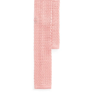 Ralph Lauren Knit Silk Tie In Pink