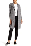 Melloday Notch Lapel Long Knit Jacket In Ivory/black