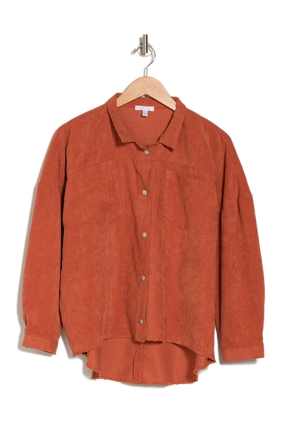 Abound Cord Shirt Jacket In Rust Pumpkin