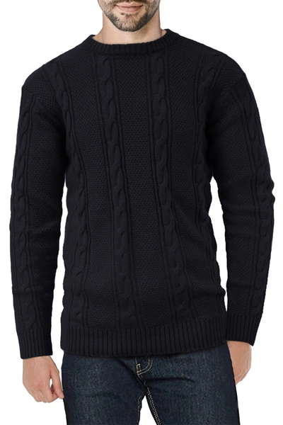 X-ray X Ray Crewneck Cable Knitted Pullover Sweater In Black