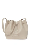 Lancaster Matte Smooth Leather Bucket Bag & Pouch In Stone