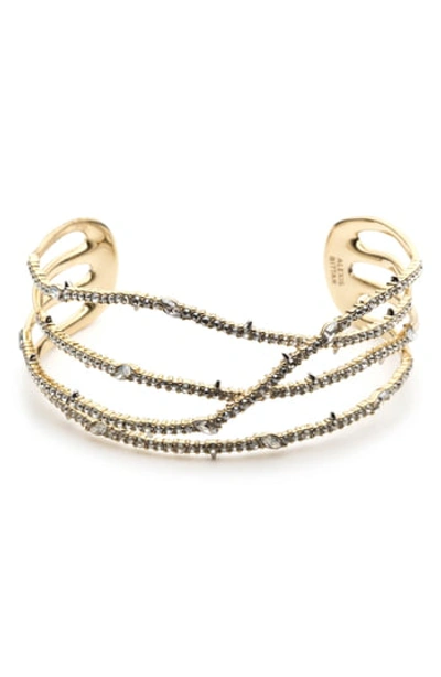 Alexis Bittar 10k Gold Plated Pave Orbiting Cuff Bracelet