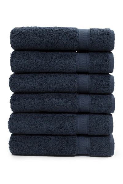 Linum Home Sinemis Terry Hand Towels In Navy