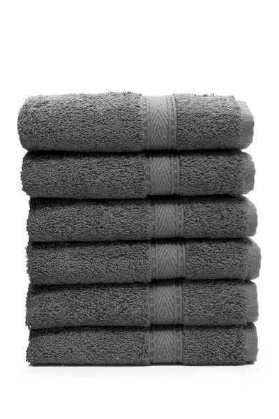 Linum Home Sinemis Terry Washcloths In Dark Grey