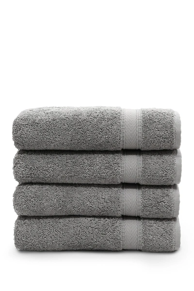 Linum Home Sinemis Terry Hand Towels In Dark Grey