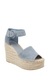 Marc Fisher Ltd Alida Espadrille Platform Wedge In Light Blue Suede