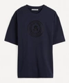 Acne Studios Logo-embroidered Cotton-jersey T-shirt In Navy