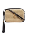 SAINT LAURENT Lou Raffia Crossbody Camera Bag