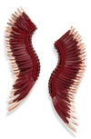 Mignonne Gavigan Madeline Fringe Earrings In Maroon