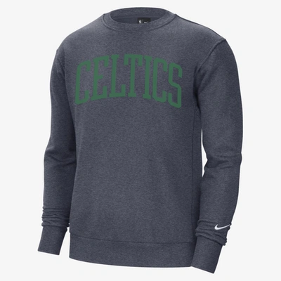 Nike Boston Celtics Courtside Heritage Men's  Nba Fleece Crew Sweatshirt In Carbon Heather